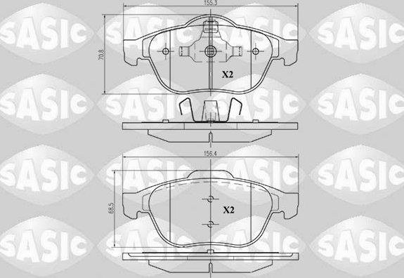 Тормозные колодки Sasic. Артикул 6214009