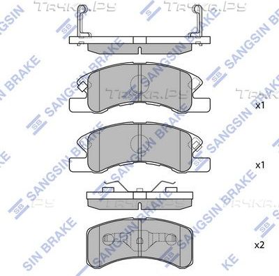 Тормозные колодки Sangsin Hi-Q. Артикул SP1593