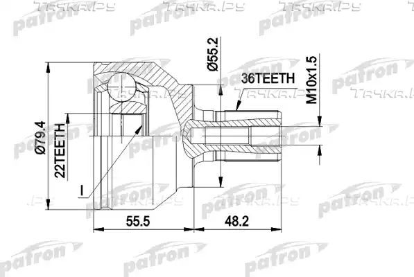 Шрус наружный (граната) Patron. Артикул PCV1603
