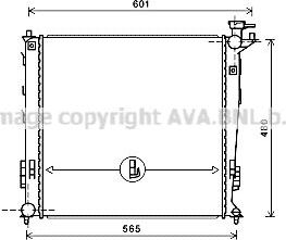 Радиатор охлаждения двигателя AVA. Артикул KAA2239