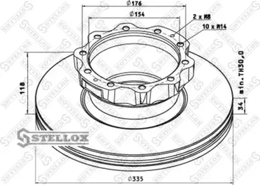 Тормозной диск Stellox. Артикул 85-00707-SX
