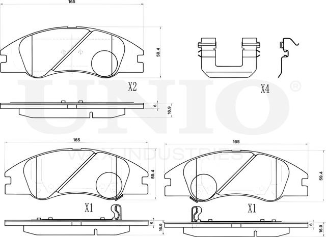 Колодки тормозные дисковые, комплект (Unio). Артикул BRP-20275