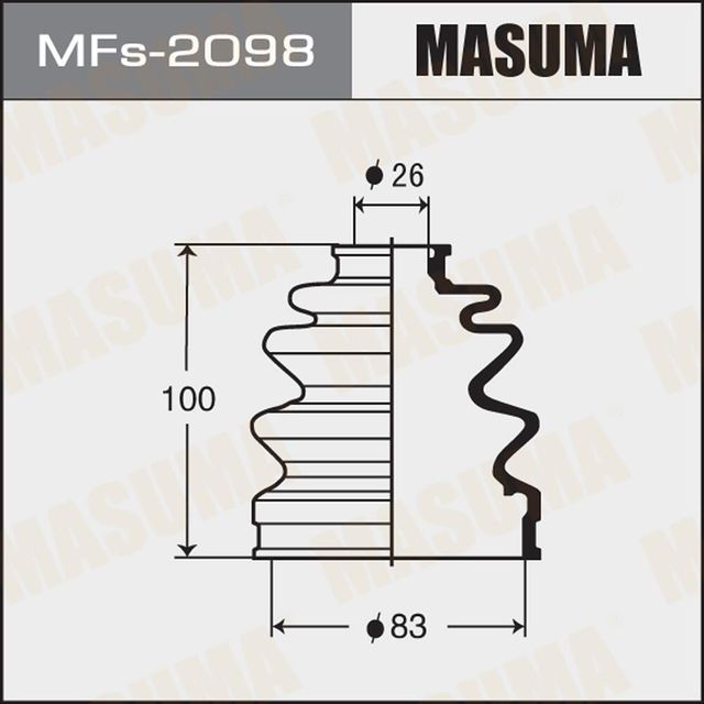 Пыльник ШРУСа наружный Masuma передний для Mitsubishi Delica IV 1995-2000. Артикул MFs-2098