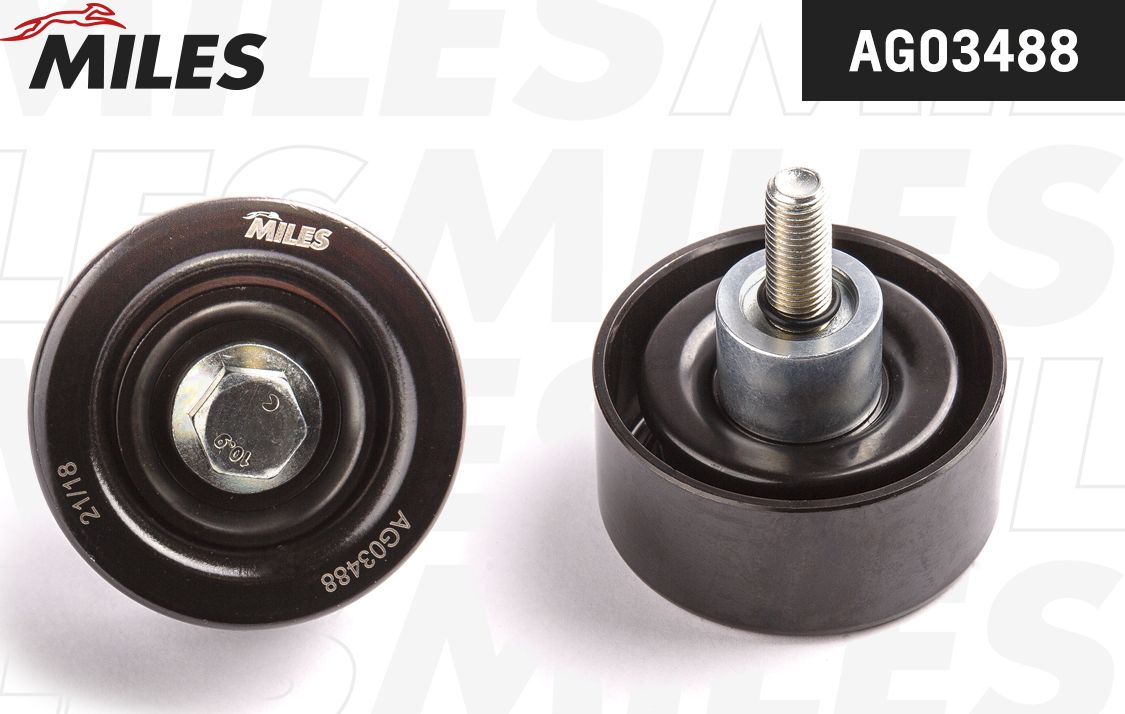 Направляющий (ведущий) ролик приводного поликлинового ремня Miles (Углеродистая сталь). Артикул AG03488