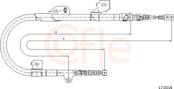 Трос ручника (тросик ручного тормоза) Cofle. Артикул 17.0114