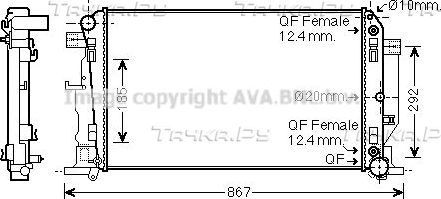 Радиатор охлаждения двигателя AVA для Mercedes-Benz Sprinter 906 2006-2026. Артикул MS2445