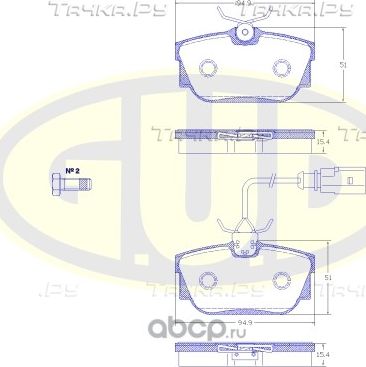 Тормозные колодки G.U.D.. Артикул GBP076701