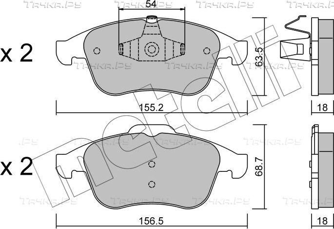 Тормозные колодки Metelli передние для Renault Laguna III 2007-2015. Артикул 22-0803-0