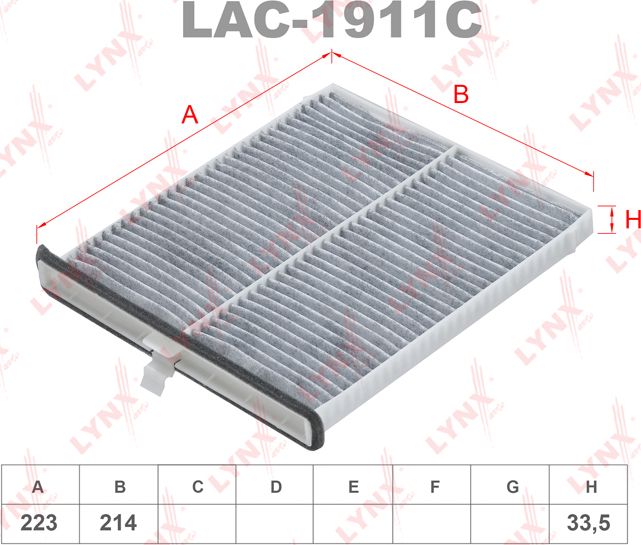 Салонный фильтр LYNXauto. Артикул LAC-1911C