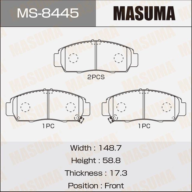 Тормозные колодки Masuma. Артикул MS-8445