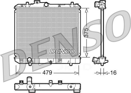 Радиатор охлаждения двигателя Denso (алюминий). Артикул DRM47004