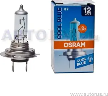 Лампа накаливания,  COOL BLUE  H7 12В 55Вт (Osram). Артикул 64210CB