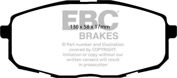 Тормозные колодки EBC Brakes передние для Kia Proceed I 2008-2013. Артикул DP1562