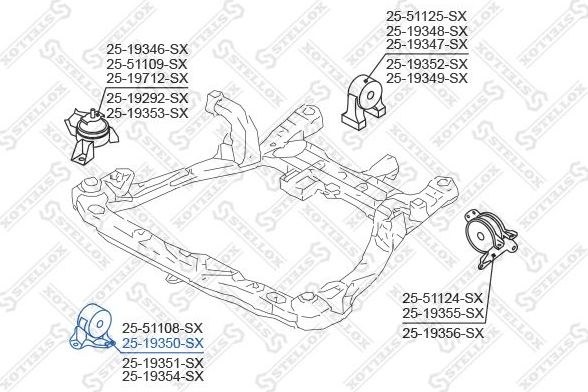 Подушка (опора) двигателя Stellox. Артикул 25-19350-SX