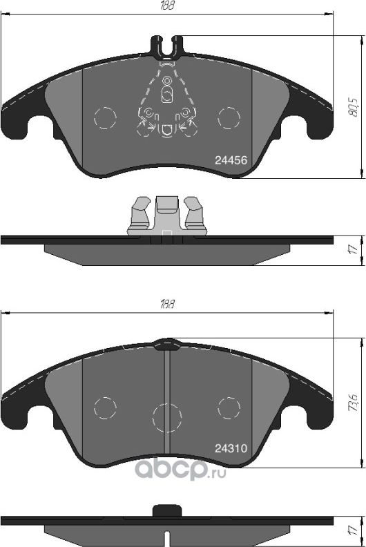 Колодки тормозные дисковые передние к-т MERCEDES W204/W212 (спорт) (Kotl). Артикул 1737kt