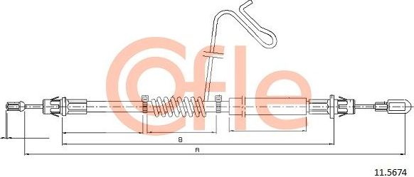 Трос ручника (тросик ручного тормоза) Cofle. Артикул 11.5674