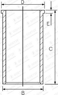 Гильза цилиндра Goetze Engine. Артикул 14-020420-00
