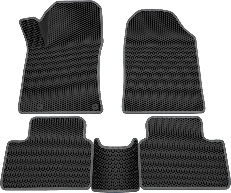 Коврики Rezkon 3D EVA ромб резиновые для салона Kia Ceed III 2018-2026 Серый кант. Артикул 9221005302