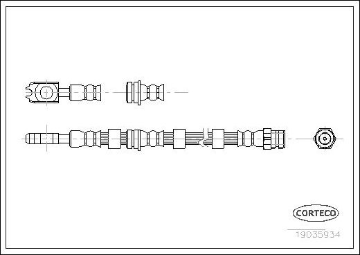 Тормозной шланг Corteco. Артикул 19035934