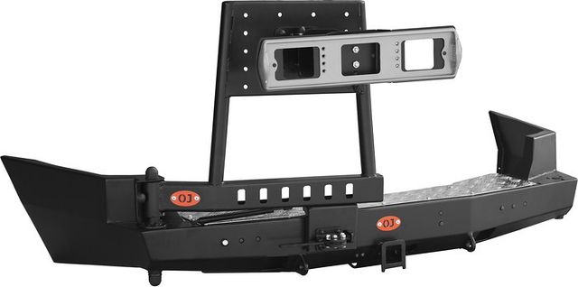 Бампер силовой OJ задний с универсальной калиткой и кронштейном запаски для SsangYong Kyron 2007-2026. Артикул 03.193.03