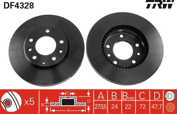 Тормозной диск TRW. Артикул DF4328