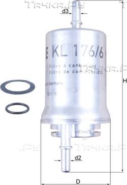 Топливный фильтр Mahle для Audi TT II (8J) 2007-2010. Артикул KL 176/6D