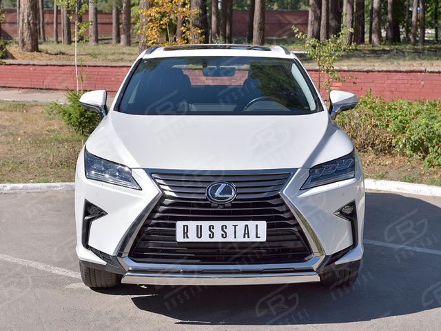 Защита RusStal переднего бампера 75х42 дуга для Lexus RX 200t, 300 2015-2018 (кроме F-Sport). Артикул LRX2Z-002368