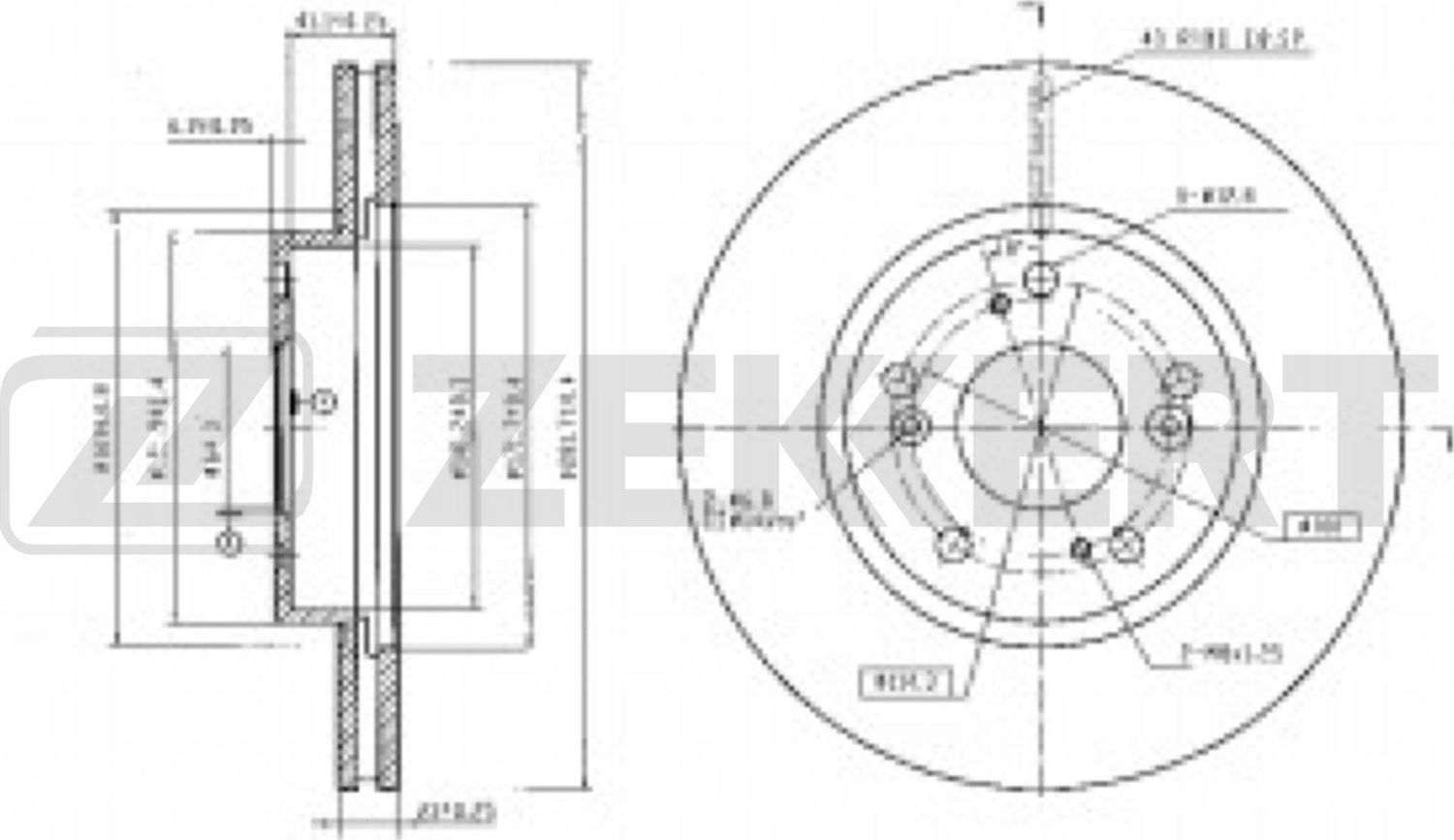 Тормозной диск Zekkert. Артикул BS-5366B