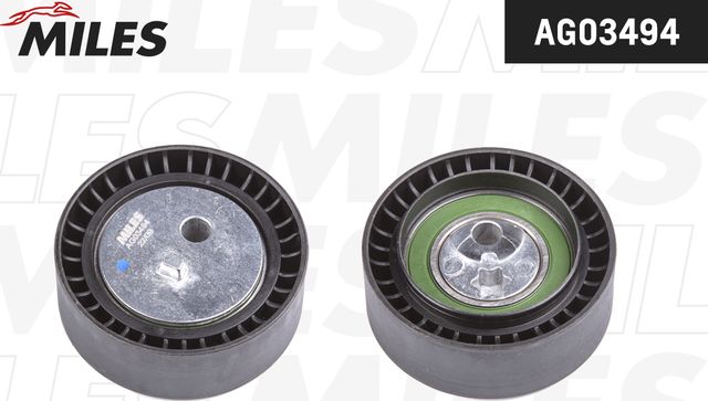 Натяжной ролик (натяжитель) приводного поликлинового ремня Miles (полимерный материал). Артикул AG03494