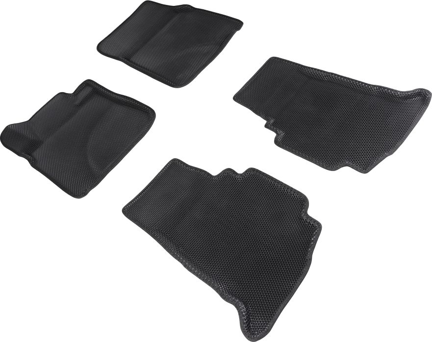 Коврики Seintex 3D EVA Соты для салона Toyota Land Cruiser 200 2007-2021 ЧЕРНЫЕ. Артикул 95248