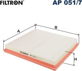 Воздушный фильтр Filtron. Артикул AP 051/7