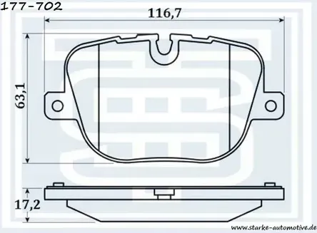 Колодки тормозные зад (Starke). Артикул 177702