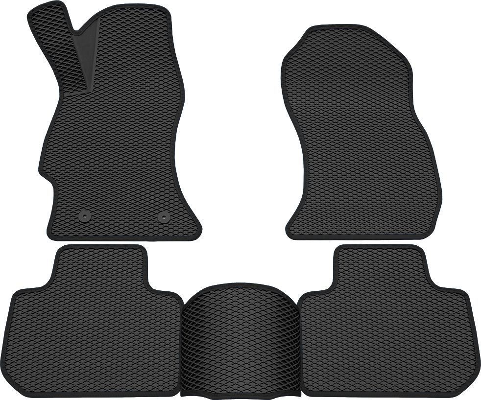Коврики Rezkon 3D EVA ромб резиновые для салона Subaru Forester IV 2013-2018 Черный кант. Артикул 9232005201