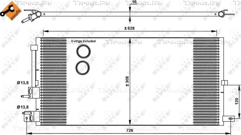 Радиатор кондиционера (конденсатор) NRF EASY FIT. Артикул 35885