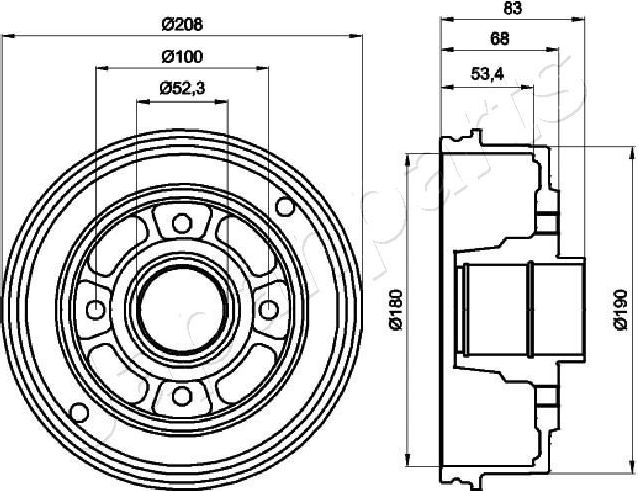Тормозной барабан Japanparts. Артикул TA-0707
