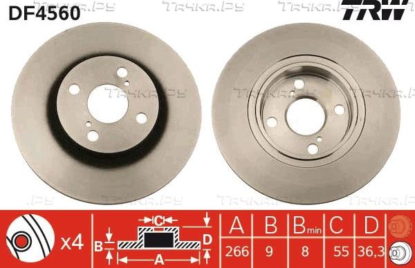 Тормозной диск TRW. Артикул DF4560