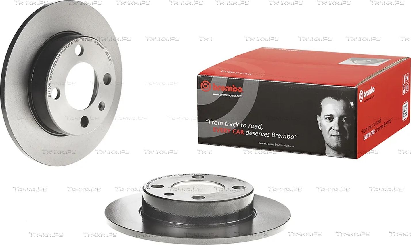 Тормозной диск Brembo PRIME LINE - UV Coated задний для SEAT Arosa I 2000-2004. Артикул 08.7165.21