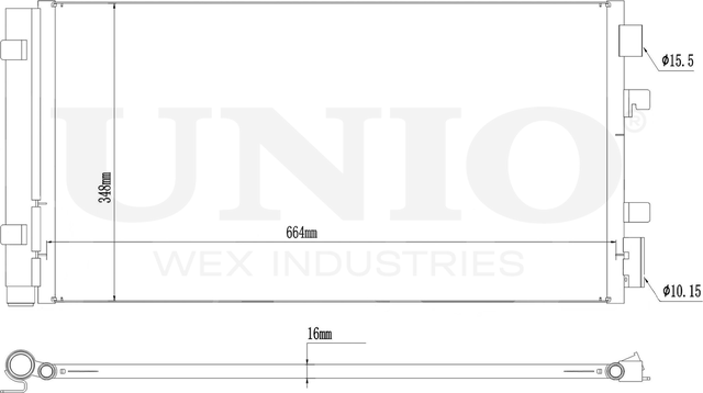Радиатор кондиционера (Unio). Артикул RAD-30029