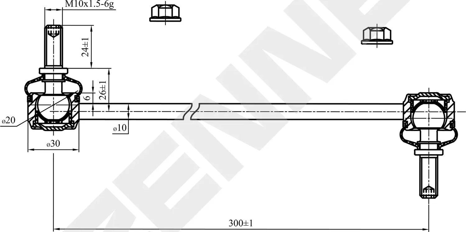 Тяга стабилизатора передняя FORD C-MAX 10-19, FOCUS 10-20 ZENNEK DST0094 Zennek. Артикул DST0094