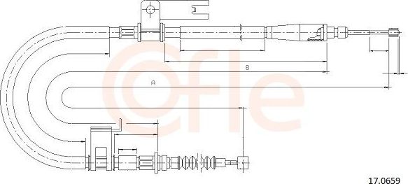 Трос ручника (тросик ручного тормоза) Cofle задний левый для Mazda 323 VI (BJ) 1998-2004. Артикул 92.17.0659