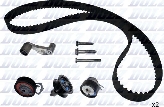 Ремень ГРМ с роликами (комплект) Dolz для Audi A2 2000-2005. Артикул SKD051