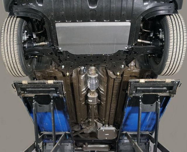 Защита алюминиевая ТСС (4 мм) для картера, бака и КПП Hyundai Creta II 2021-2026. Артикул ZKTCC00499K