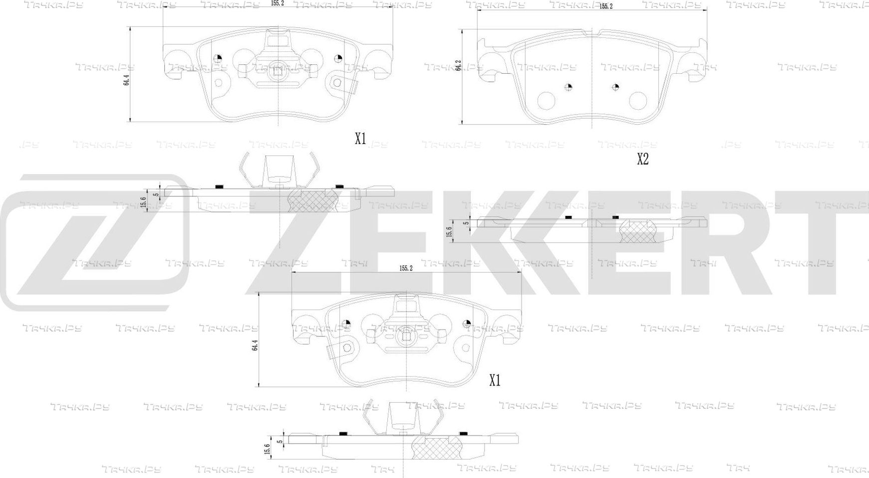 Тормозные колодки Zekkert передние для Ford Kuga III 2019-2026. Артикул BS-1407