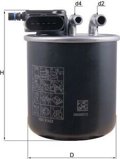 Топливный фильтр Mahle. Артикул KL 942