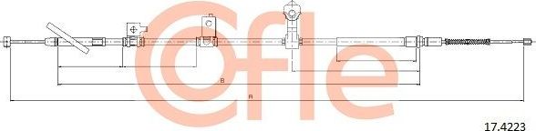 Трос ручника (тросик ручного тормоза) Cofle. Артикул 92.17.4223