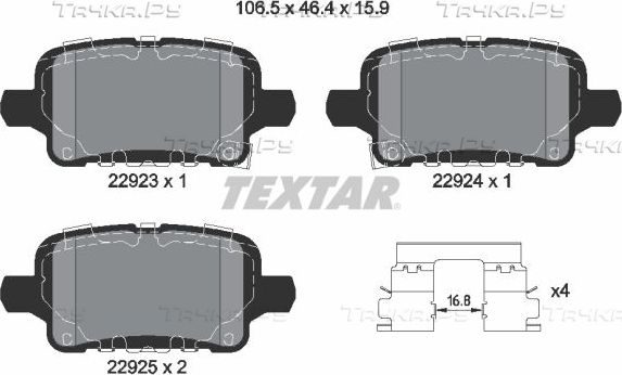 Тормозные колодки Textar. Артикул 2292301