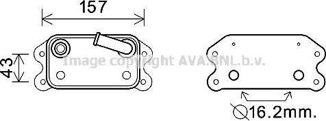 Радиатор масляный (маслоохладитель) для двигателя AVA (алюминий). Артикул VO3169