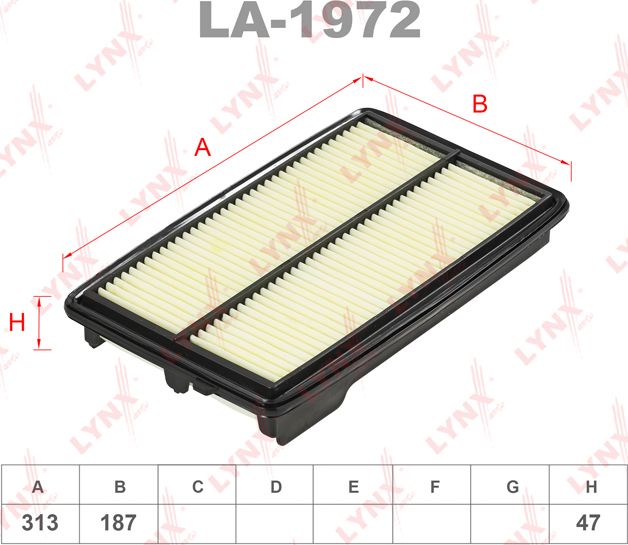 Воздушный фильтр LYNXauto. Артикул LA-1972