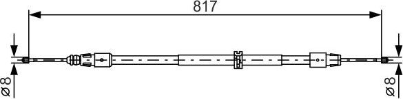 Трос ручника (тросик ручного тормоза) Bosch. Артикул 1 987 482 024