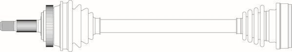 Полуось (привод в сборе, приводной вал) General Ricambi передняя правая для Renault Laguna I 1993-2001. Артикул RE3300
